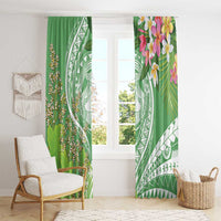 Aloha Molokai Island Window Curtain Hawaii Pua Kukui