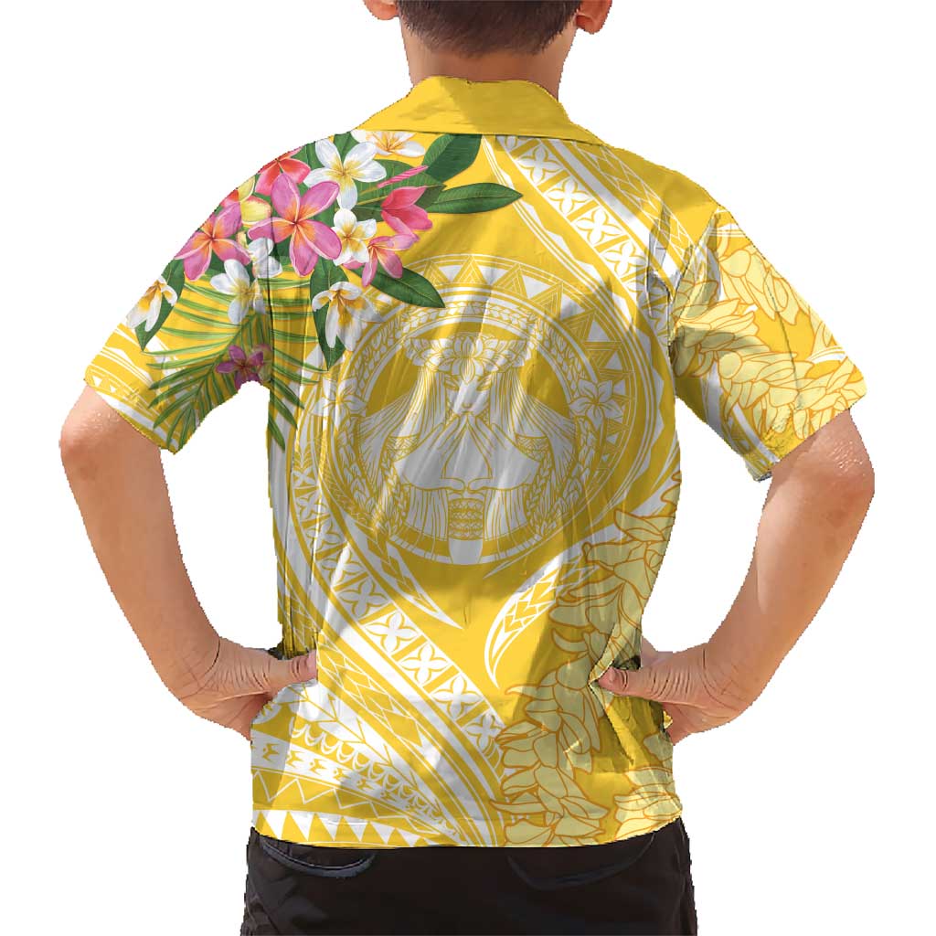 Aloha Hawaii Oahu Hawaiian Shirt Wahine with Ilima Lei