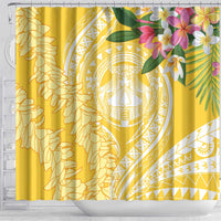 Aloha Hawaii Oahu Shower Curtain Wahine with Ilima Lei