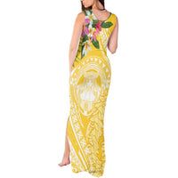 Aloha Hawaii Oahu Tank Maxi Dress Wahine with Ilima Lei