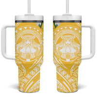 Aloha Hawaii Oahu Tumbler With Handle Wahine with Ilima Lei