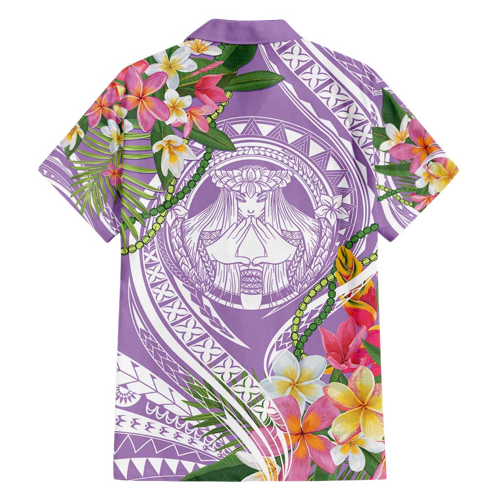 Aloha Hawaii Kauai Family Matching Puletasi and Hawaiian Shirt Frangipani Mix Mokihana Lei