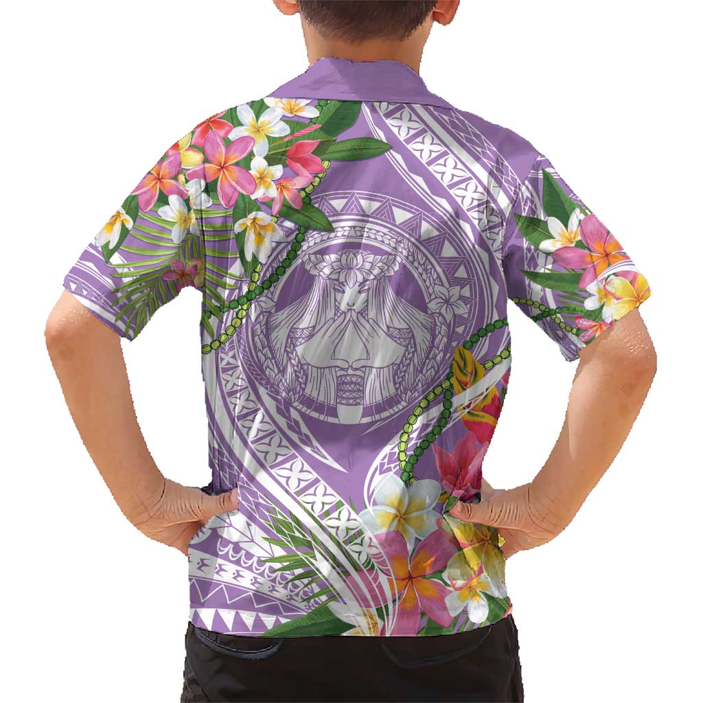 Aloha Hawaii Kauai Kid Hawaiian Shirt Frangipani Mix Mokihana Lei