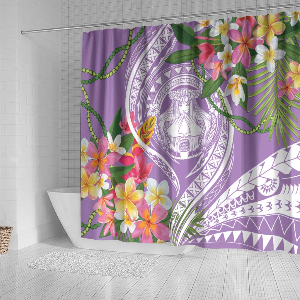 Aloha Hawaii Kauai Shower Curtain Frangipani Mix Mokihana Lei