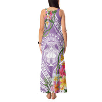 Aloha Hawaii Kauai Tank Maxi Dress Frangipani Mix Mokihana Lei