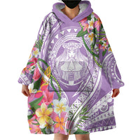 Aloha Hawaii Kauai Wearable Blanket Hoodie Frangipani Mix Mokihana Lei