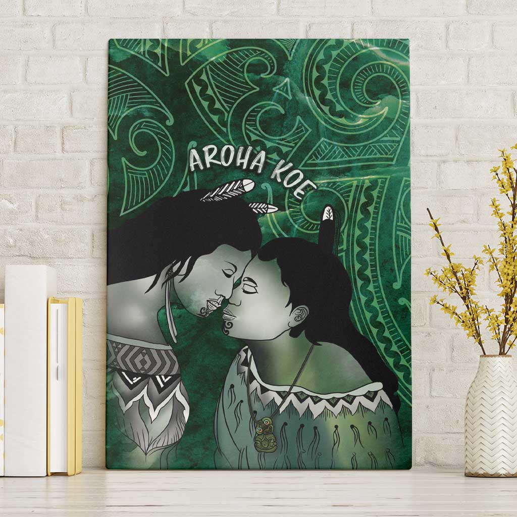 New Zealand Aroha Koe Mama Canvas Wall Art Maori Hongi - Pounamu