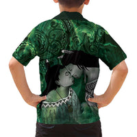 New Zealand Aroha Koe Mama Family Matching Off Shoulder Maxi Dress and Hawaiian Shirt Maori Hongi - Pounamu