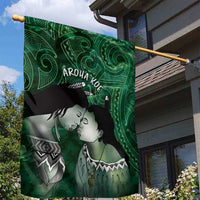 New Zealand Aroha Koe Mama Garden Flag Maori Hongi - Pounamu