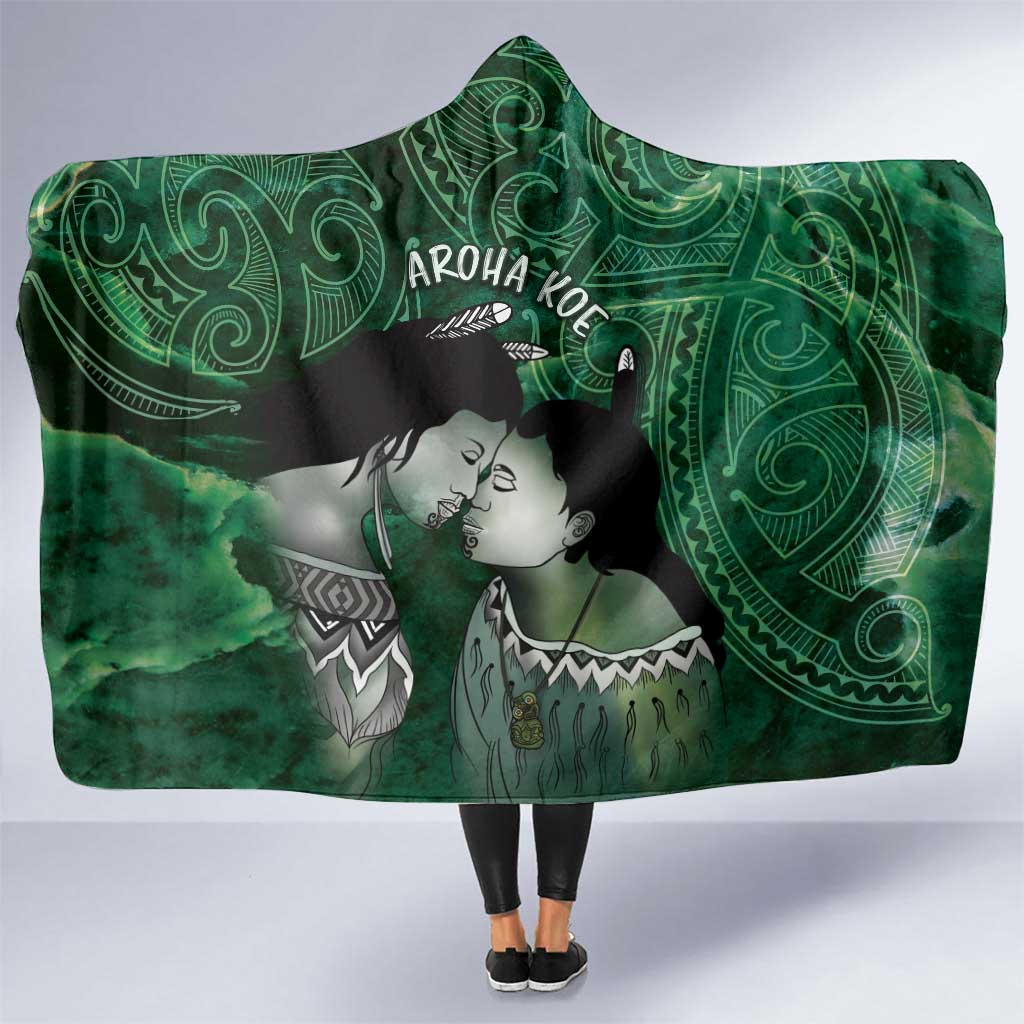 New Zealand Aroha Koe Mama Hooded Blanket Maori Hongi - Pounamu