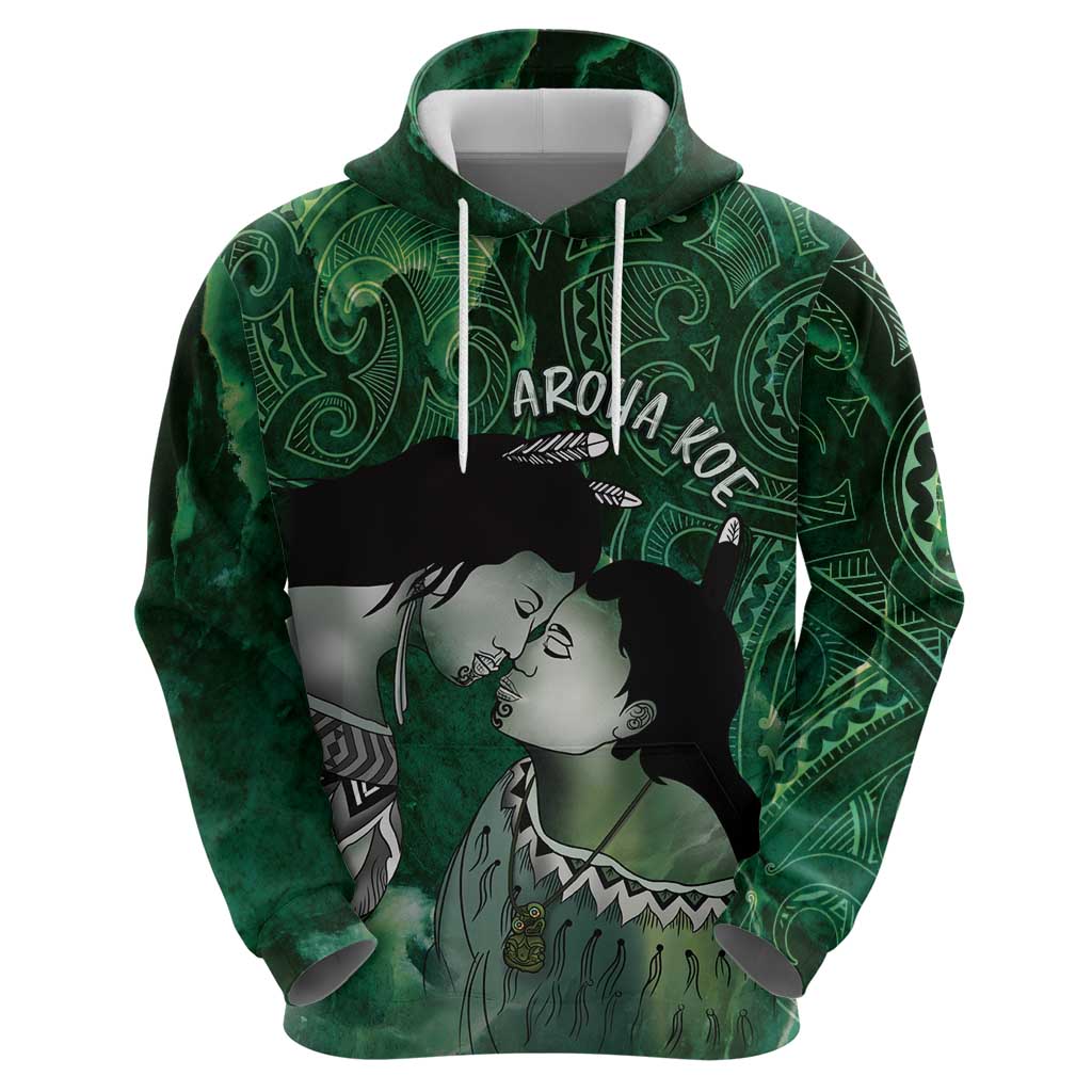 New Zealand Aroha Koe Mama Hoodie Maori Hongi - Pounamu