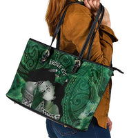New Zealand Aroha Koe Mama Leather Tote Bag Maori Hongi - Pounamu LT7 - Polynesian Pride