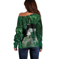 New Zealand Aroha Koe Mama Off Shoulder Sweater Maori Hongi - Pounamu