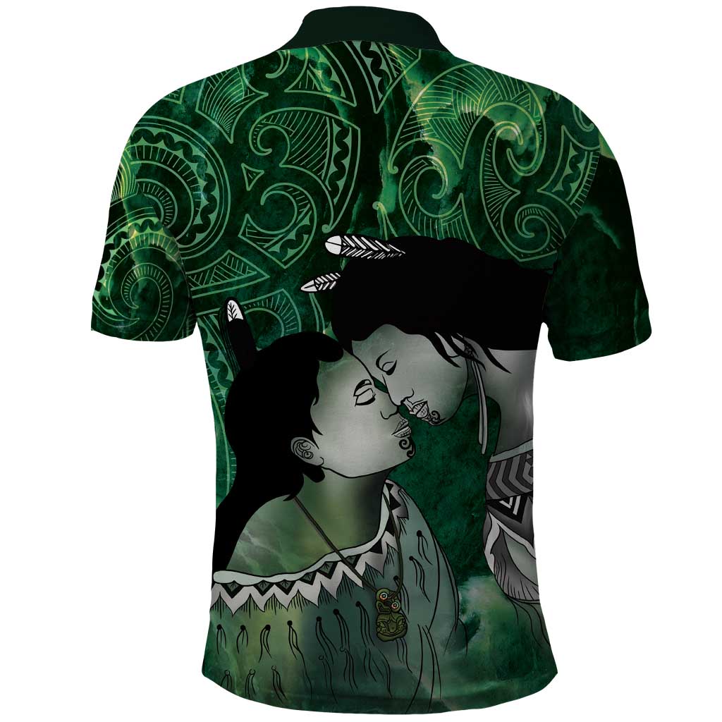 New Zealand Aroha Koe Mama Polo Shirt Maori Hongi - Pounamu