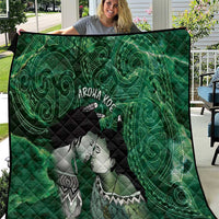 New Zealand Aroha Koe Mama Quilt Maori Hongi - Pounamu LT7 Green - Polynesian Pride