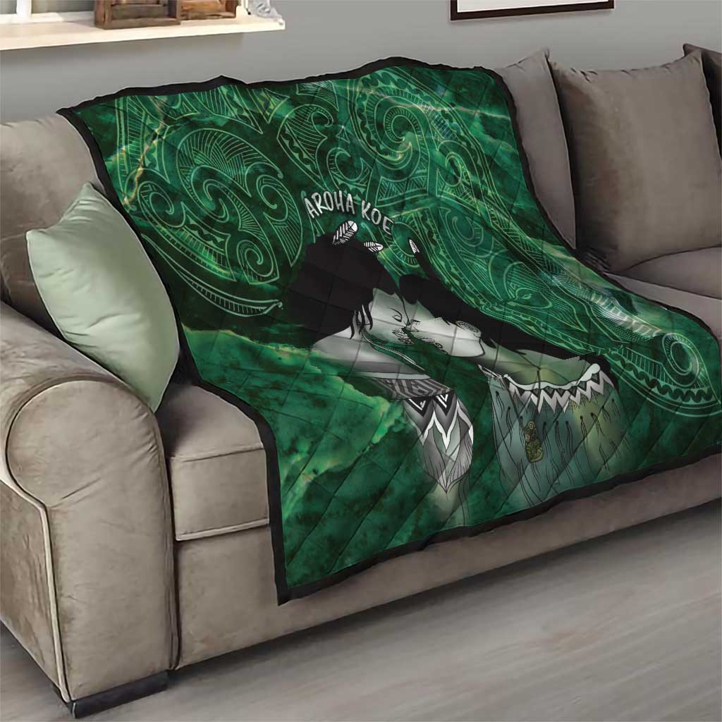 New Zealand Aroha Koe Mama Quilt Maori Hongi - Pounamu LT7 - Polynesian Pride