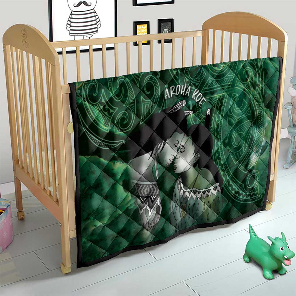 New Zealand Aroha Koe Mama Quilt Maori Hongi - Pounamu LT7 - Polynesian Pride