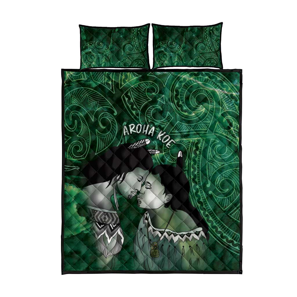 New Zealand Aroha Koe Mama Quilt Bed Set Maori Hongi - Pounamu