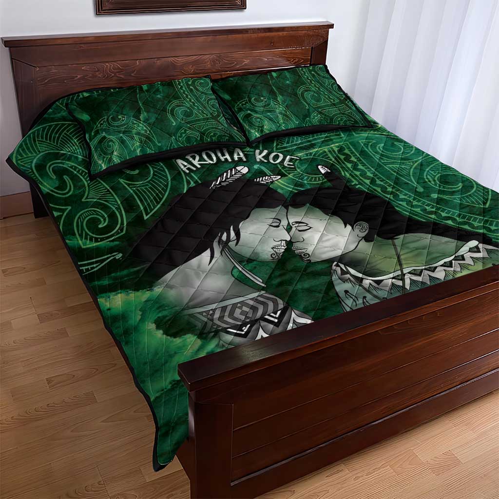 New Zealand Aroha Koe Mama Quilt Bed Set Maori Hongi - Pounamu