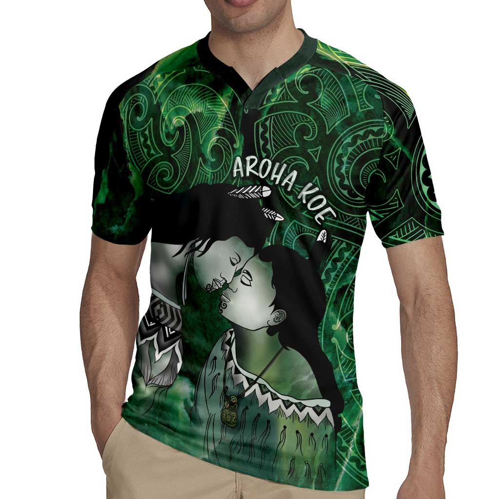 New Zealand Aroha Koe Mama Rugby Jersey Maori Hongi - Pounamu LT7 - Polynesian Pride
