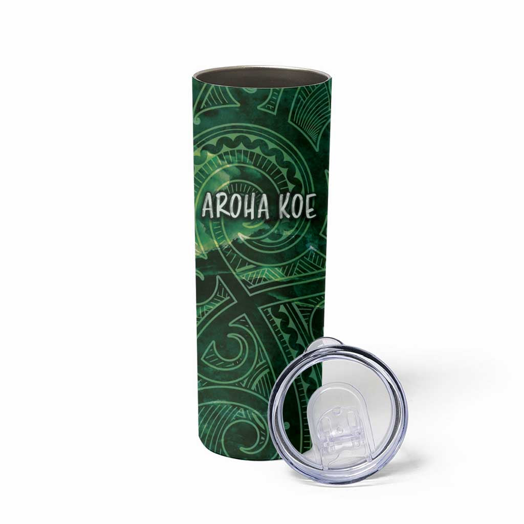 New Zealand Aroha Koe Mama Skinny Tumbler Maori Hongi - Pounamu LT7 - Polynesian Pride