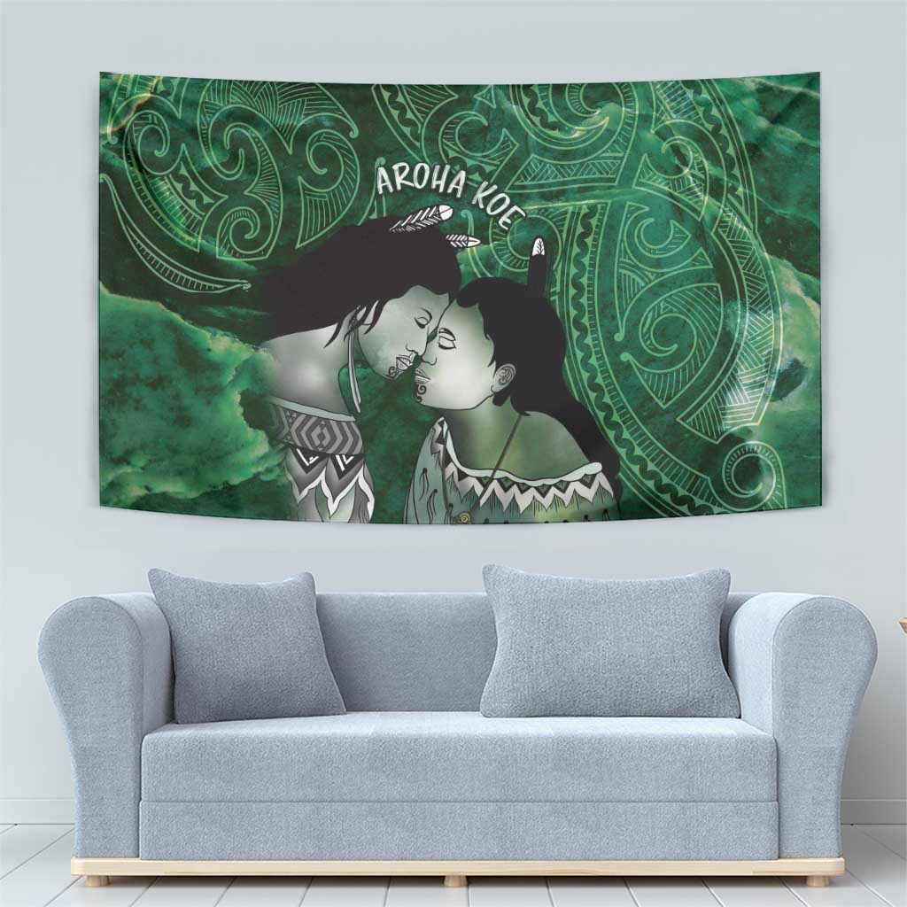 New Zealand Aroha Koe Mama Tapestry Maori Hongi - Pounamu