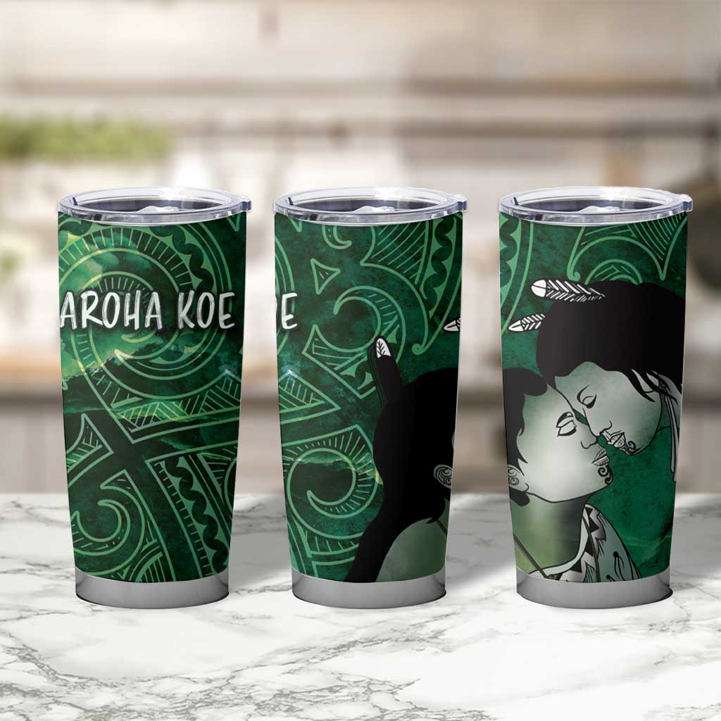 New Zealand Aroha Koe Mama Tumbler Cup Maori Hongi - Pounamu LT7 - Polynesian Pride