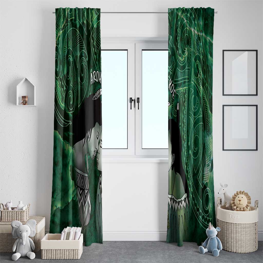 New Zealand Aroha Koe Mama Window Curtain Maori Hongi - Pounamu