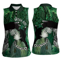 New Zealand Aroha Koe Mama Women Sleeveless Polo Shirt Maori Hongi - Pounamu
