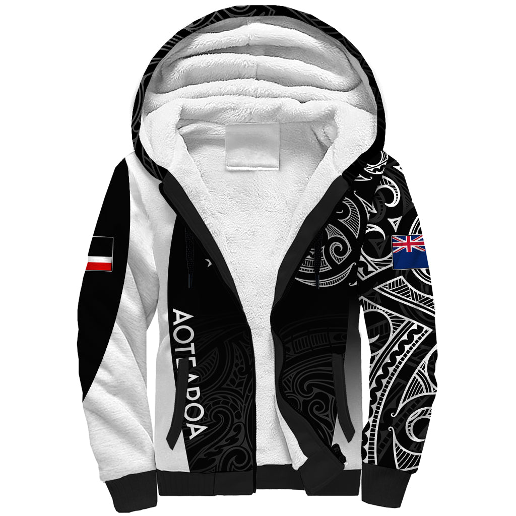 Personalised New Zealand Rugby Sherpa Hoodie Aotearoa World Cup 2023 Champions LT7 Unisex Black - Polynesian Pride