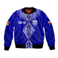 Personalised Tupou College Toloa Bomber Jacket Tongan Kupesi - Special LT7 Unisex Navy Blue - Polynesian Pride