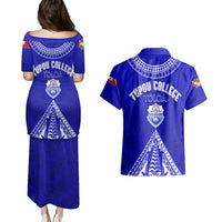 Personalised Tupou College Toloa Couples Matching Puletasi Dress and Hawaiian Shirt Tongan Kupesi - Special LT7 - Polynesian Pride