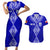 Personalised Tupou College Toloa Couples Matching Short Sleeve Bodycon Dress and Hawaiian Shirt Tongan Kupesi - Special LT7 Navy Blue - Polynesian Pride