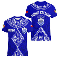Personalised Tupou College Toloa Women V Neck T Shirt Tongan Kupesi - Special LT7 - Polynesian Pride