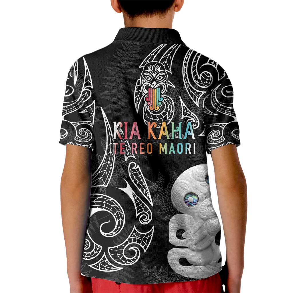 Kia Hara Te reo Maori Kid Polo Shirt Manaia Moko Pattern LT7 - Polynesian Pride