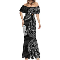 Kia Hara Te reo Maori Mermaid Dress Manaia Moko Pattern LT7 - Polynesian Pride