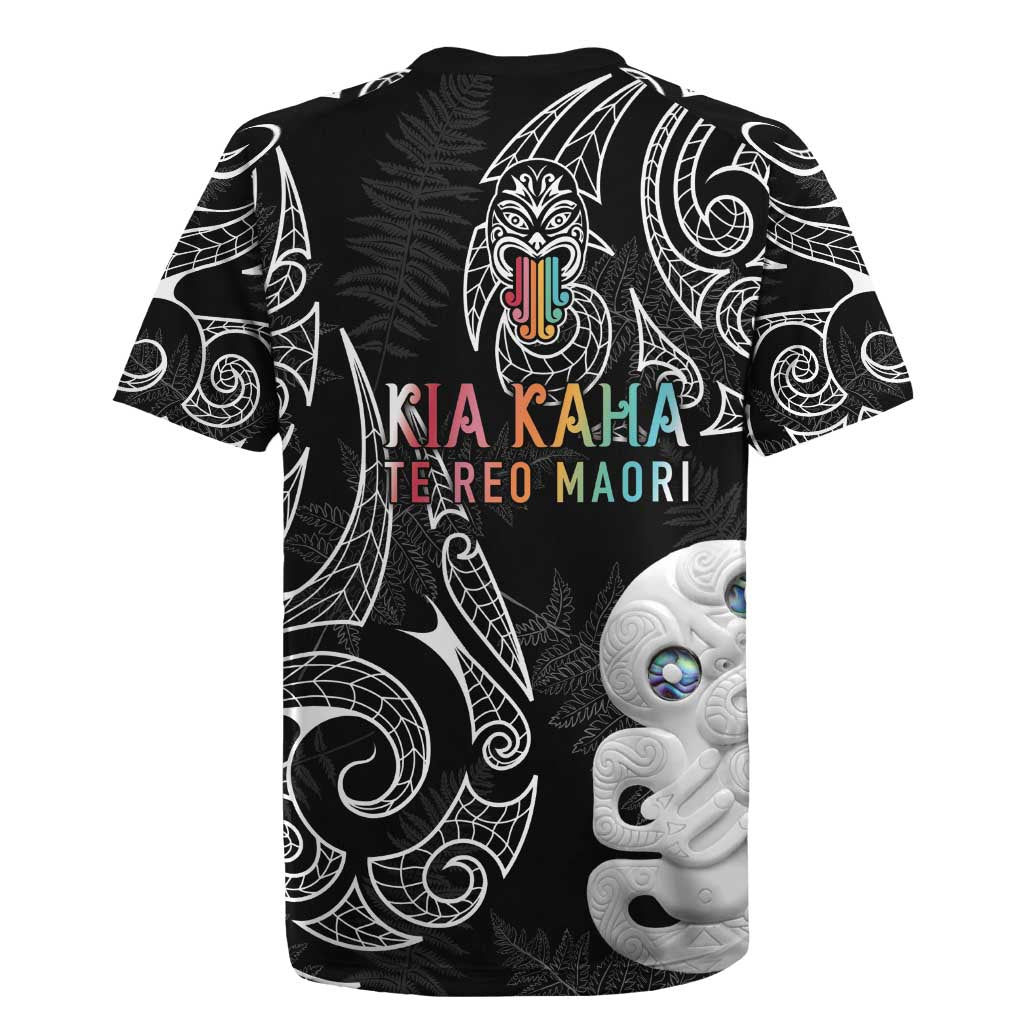Kia Hara Te reo Maori Rugby Jersey Manaia Moko Pattern