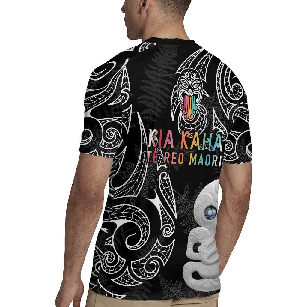 Kia Hara Te reo Maori Rugby Jersey Manaia Moko Pattern