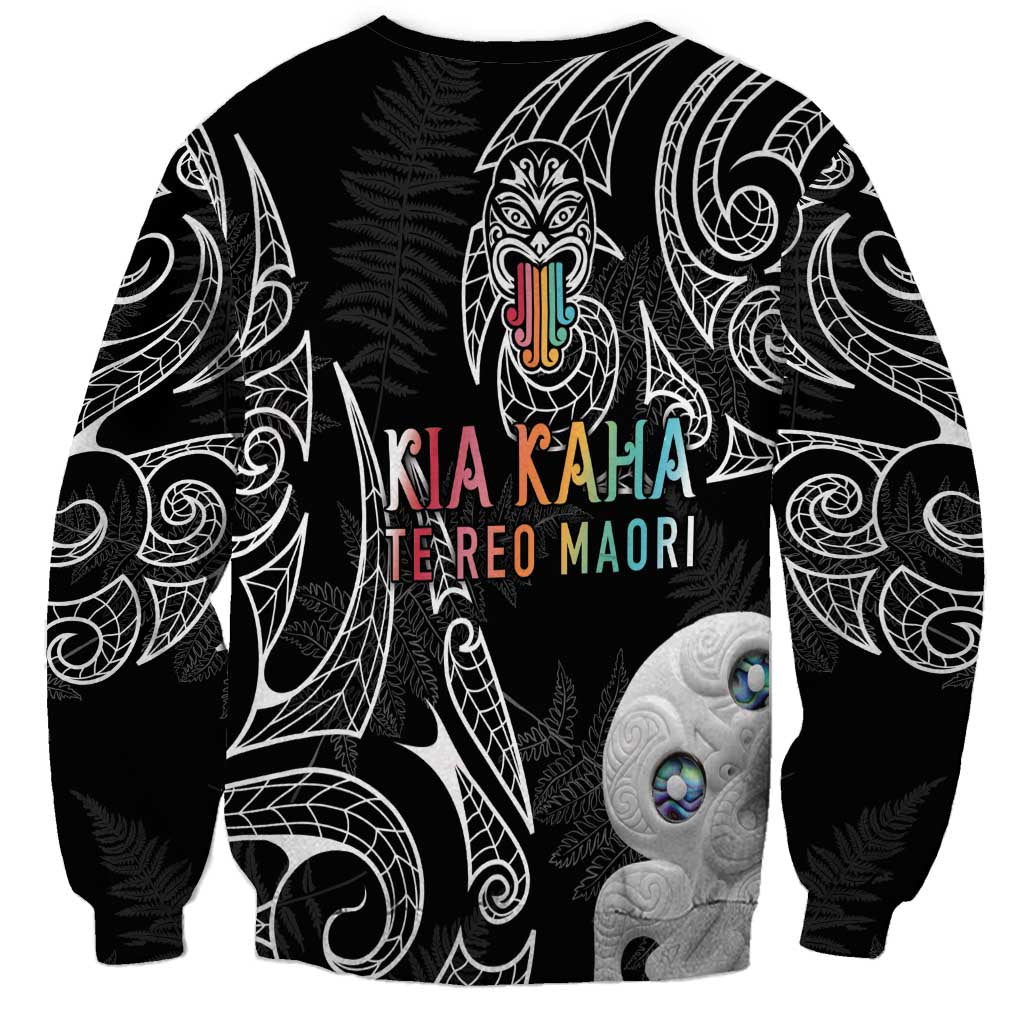 Kia Hara Te reo Maori Sweatshirt Manaia Moko Pattern