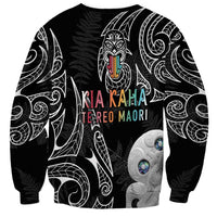 Kia Hara Te reo Maori Sweatshirt Manaia Moko Pattern