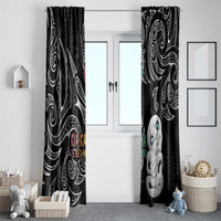 Kia Hara Te reo Maori Window Curtain Manaia Moko Pattern