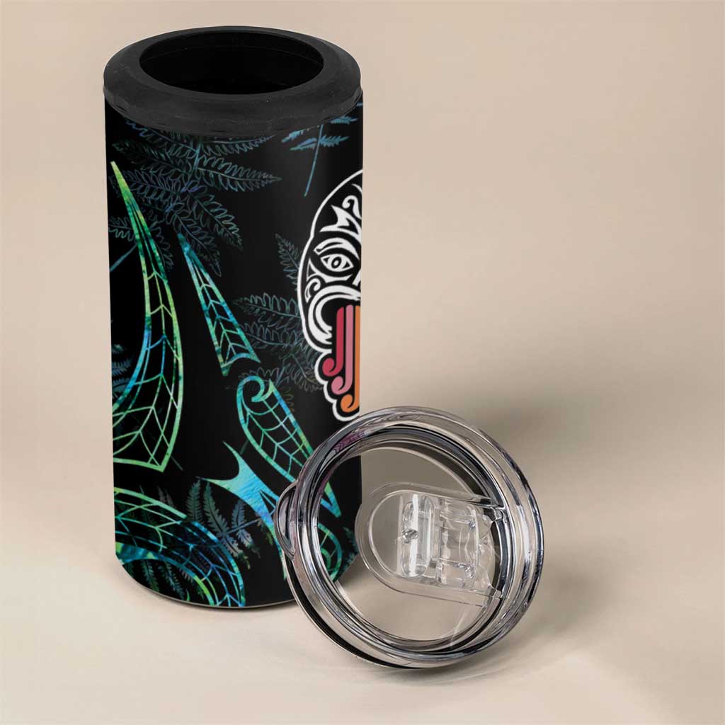 Kia Hara Te reo Maori 4 in 1 Can Cooler Tumbler Manaia Moko Mix Paua Shell LT7 - Polynesian Pride