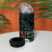 Kia Hara Te reo Maori 4 in 1 Can Cooler Tumbler Manaia Moko Mix Paua Shell LT7 - Polynesian Pride