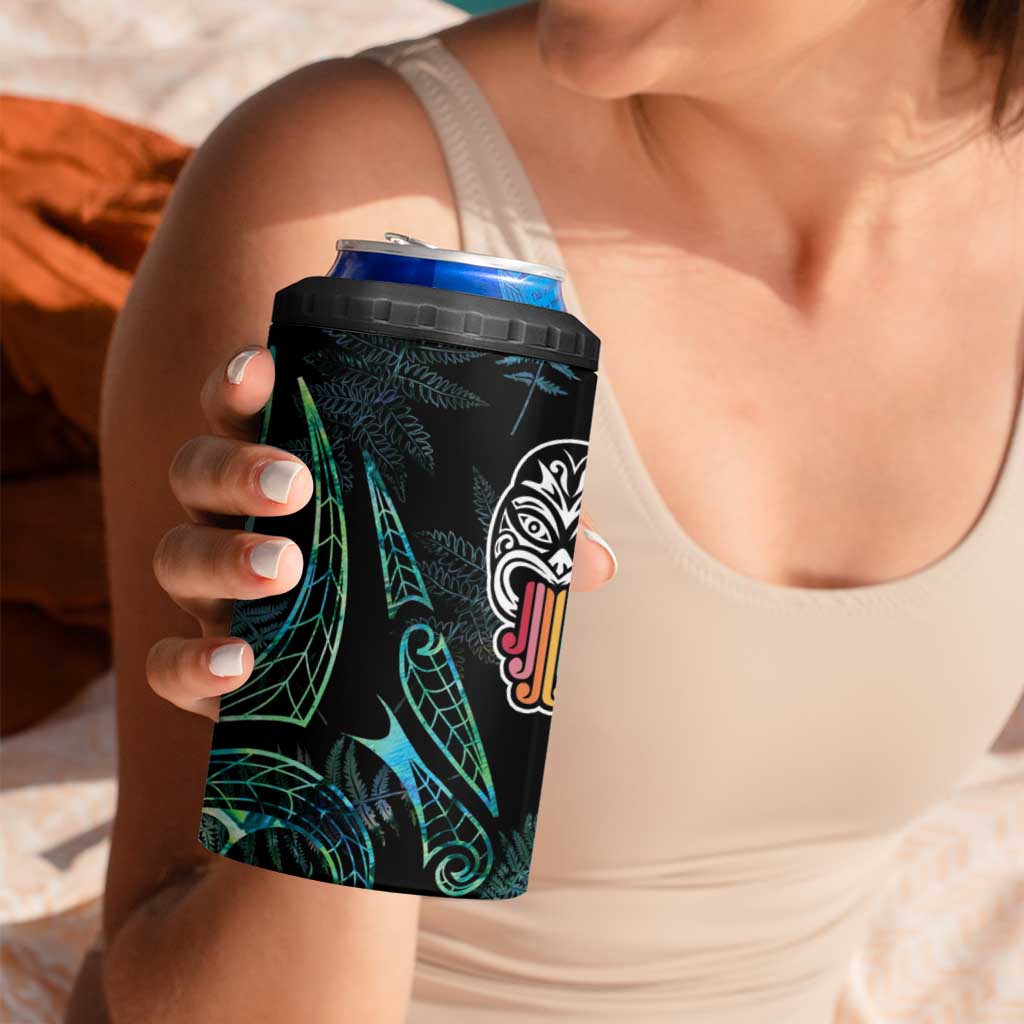 Kia Hara Te reo Maori 4 in 1 Can Cooler Tumbler Manaia Moko Mix Paua Shell LT7 - Polynesian Pride