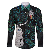 Kia Hara Te reo Maori Family Matching Puletasi and Hawaiian Shirt Manaia Moko Mix Paua Shell