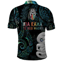 Kia Hara Te reo Maori Polo Shirt Manaia Moko Mix Paua Shell