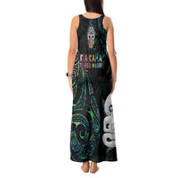 Kia Hara Te reo Maori Tank Maxi Dress Manaia Moko Mix Paua Shell