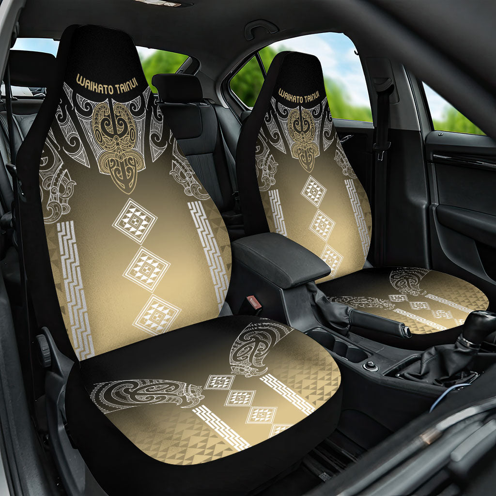 Aotearoa Maori Iwi Heritage Car Seat Cover Waikato Tainui Parauri LT7 One Size Earth Gold - Polynesian Pride