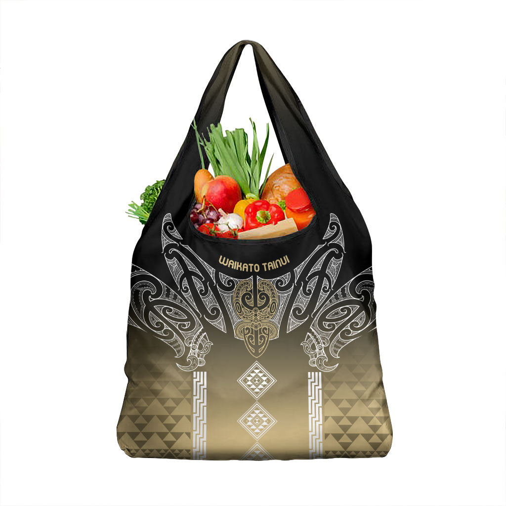 Aotearoa Maori Iwi Heritage Grocery Bag Waikato Tainui Parauri LT7 1-pack One Size Earth Gold - Polynesian Pride
