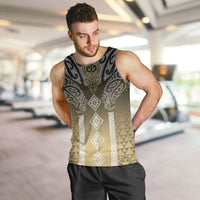 Aotearoa Maori Iwi Heritage Men Tank Top Waikato Tainui Parauri LT7 Earth Gold - Polynesian Pride
